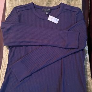 Banana Republic Deep Blue Ribbed Knit Top